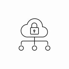 locked cloud icon sign vector