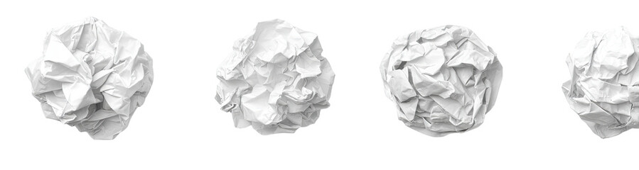 Obraz premium Four crumpled paper balls (1)