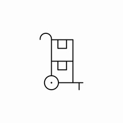 push cart trolley icon sign vector