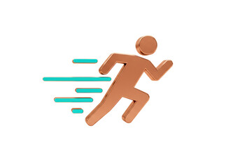 Isolated runner symbol with motion lines, fast speed concept and sports icon, running pose