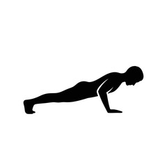 Fototapeta premium Person doing a push-up in a fitness pose