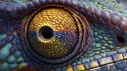 Fototapeta premium Closeup chameleon eye