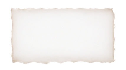 Off-white paper shows delicate, torn edges and subtle textures. Ideal as a transparent branding mockup or cutout for social media design, PNG format.
