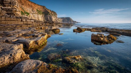 Coastal cliff landscape at dawn