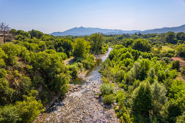 Le Tech vu depuis le vieux Pont du Diable de Céret en France