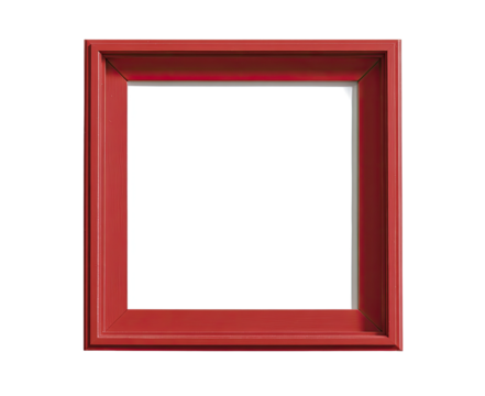 Red square picture frame, empty interior