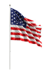 American flag, waving in the wind