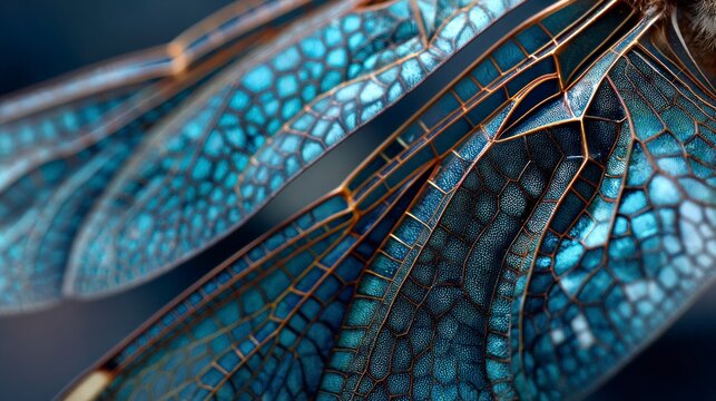 Detailed dragonfly wings close up