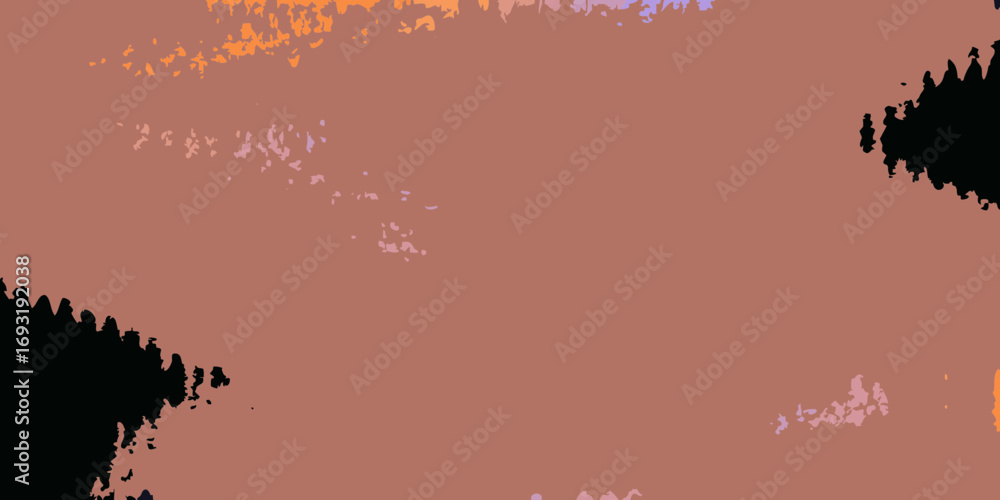 Poster abstract painting featuring a blend of muted pinks oranges and blacks with blurred edges and texture