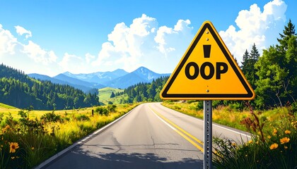 Road Warning Sign - Oop