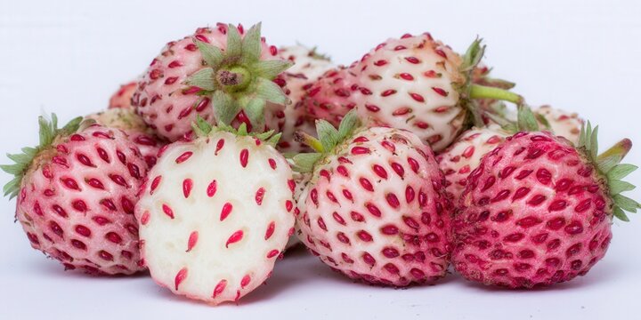 A beautiful display of fresh and delicious pineberries, ready to eat and enjoy.