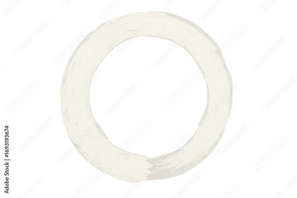 Poster circular brush stroke creating a white ring on a transparent background, ideal for graphic design pr