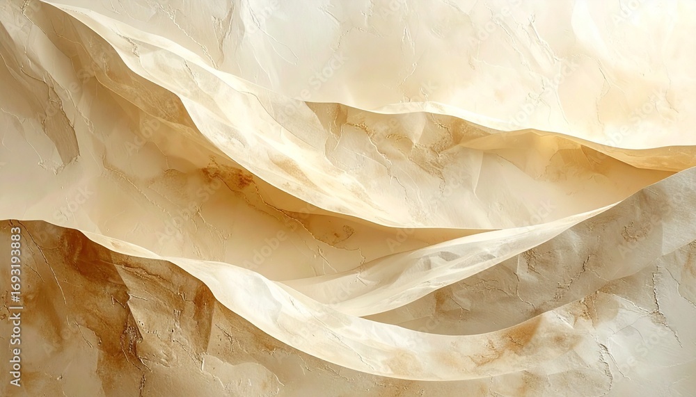 Poster elegant abstract background featuring a crumpled paper or parchment texture in soft, warm tones. the