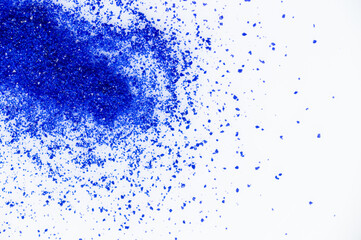 Close up of Blue Copper Peptides in Powder and Liquid Form