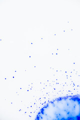 Close up of Blue Copper Peptides in Powder and Liquid Form