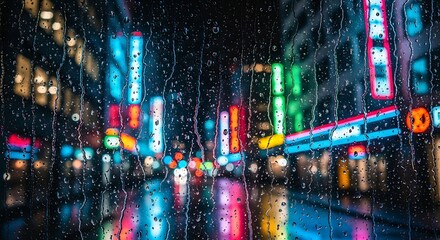 Rainy Night City Lights.
