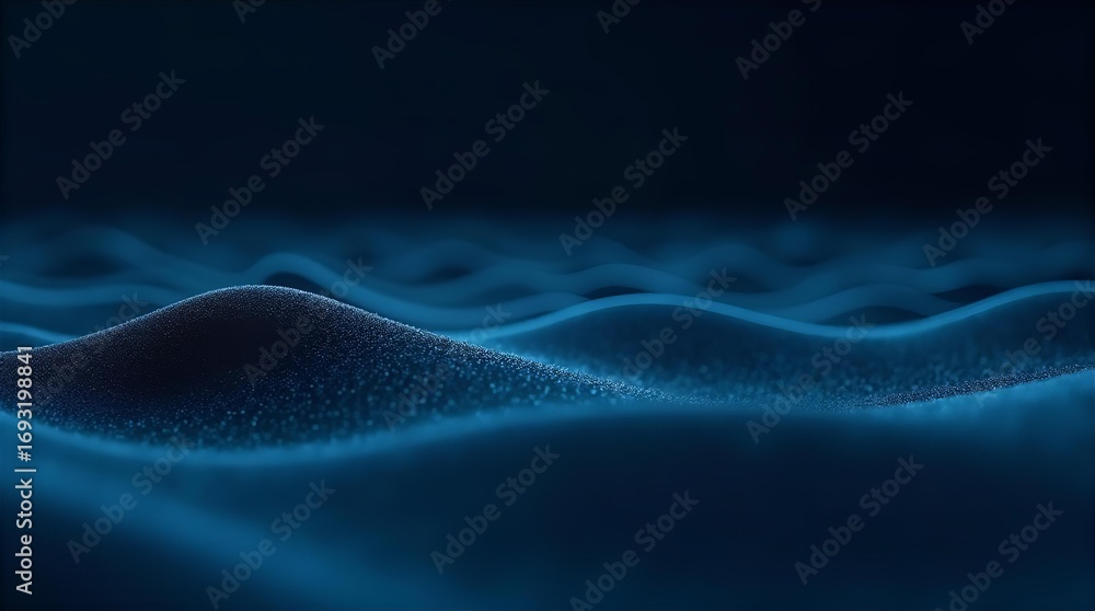 Aufkleber deep blue abstract waves background with subtle texture and soft lighting. modern minimalist fluid m