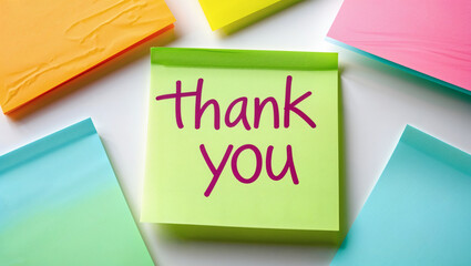 Motivational words for personal development, thank you, inspirational handwriting on sticky notes 05