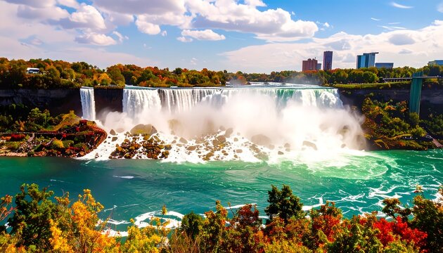 Autumn Niagara Falls panorama