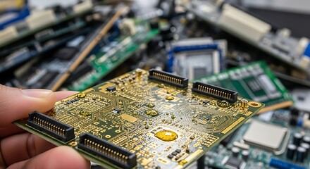 Recycling Old Computer Parts and Circuit Boards.