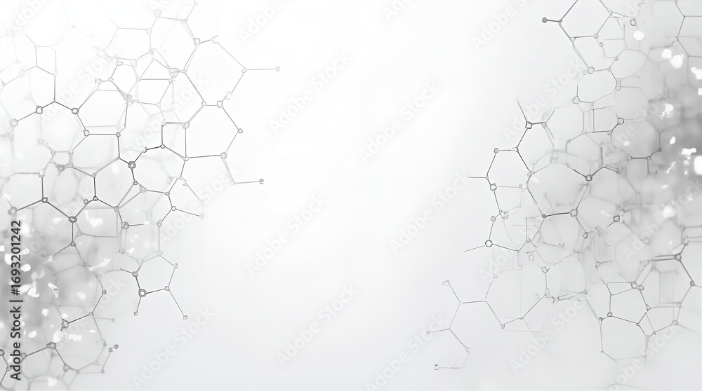 Aufkleber bright white abstract background featuring modern geometric network patterns. futuristic tech scienc