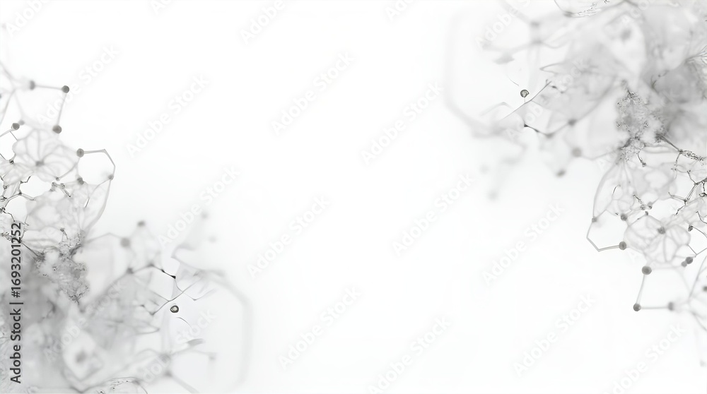 Aufkleber abstract white and grey network background with digital connections. modern minimalist design for sc