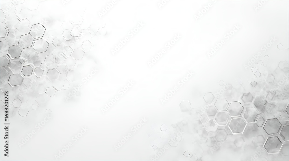 Aufkleber elegant white and gray abstract background with subtle honeycomb hexagon patterns. modern minimalist