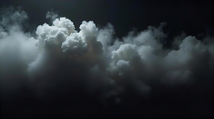 Highly dramatic white and grey smoke clouds rising against a deep black background, creating a mysterious, moody, and ethereal atmospheric abstract texture for dark, powerful themes.