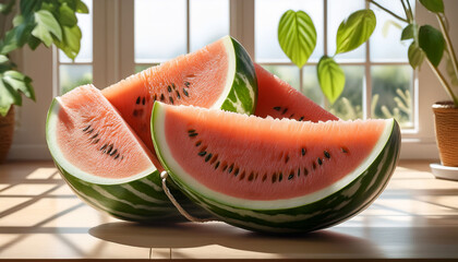 Vibrant Dischidia Ovata Watermelon Cascading Gracefully In A Sunny Indoor Setting