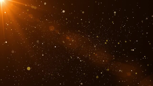 Golden Summer concept the motion of bokeh sunlight natural shadow overlay loop background, logo titles in award, music, wedding, anniversary, party and presentation backdrops, corporate.	