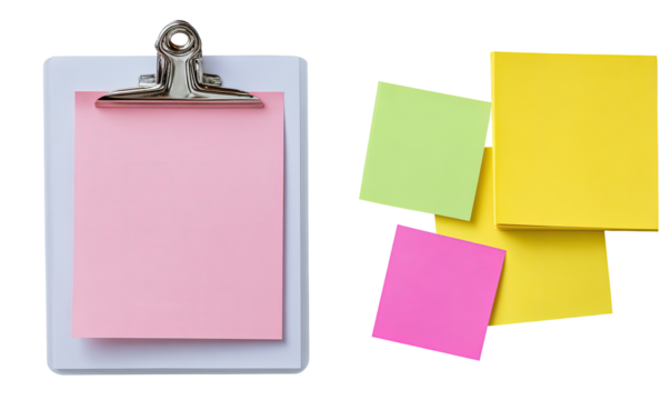 Clipboard with sticky notes