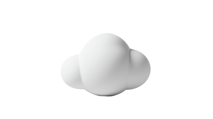 Simple, white, cartoon cloud graphic