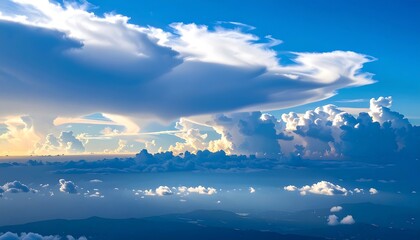 High-altitude view of dramatic clouds