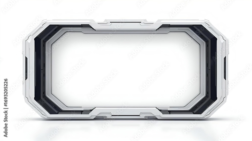 Aufkleber sleek futuristic white and dark gray tech frame with an empty screen, ideal for digital interface, u