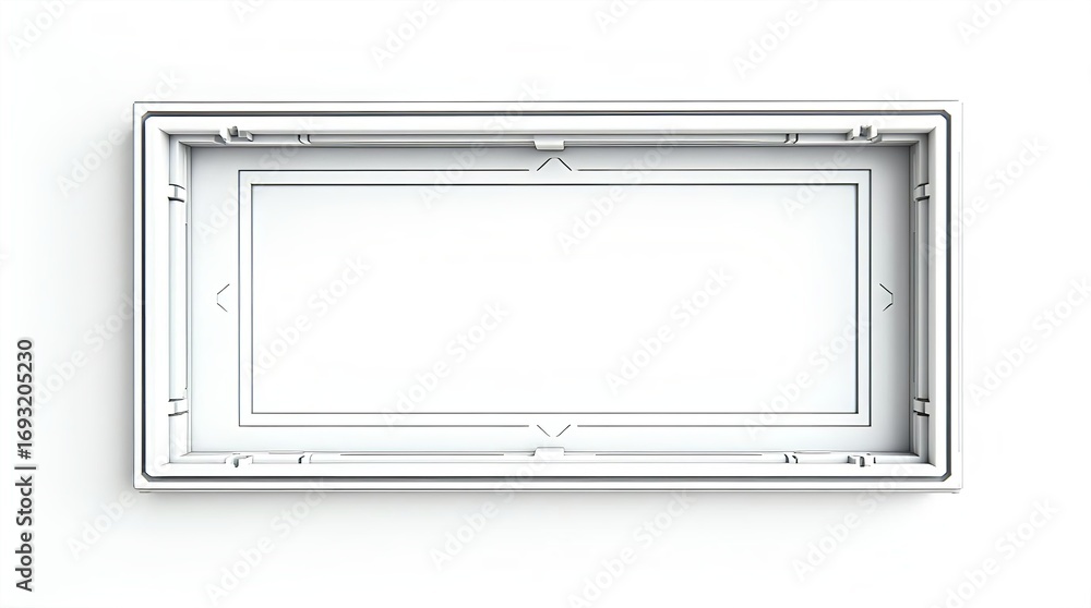 Aufkleber clean white rectangular mounting frame bezel top view modern minimalist design empty wall plate for 