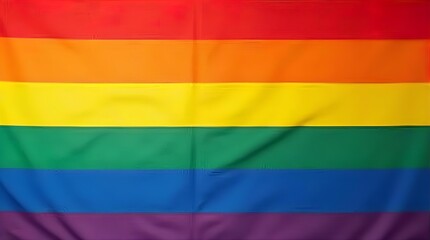Obraz premium Vibrant Six Stripe Rainbow Pride Flag Fabric with Red Orange Yellow Green Blue Violet Horizontal Stripes Symbolizing LGBTQ Diversity Inclusion and Equality