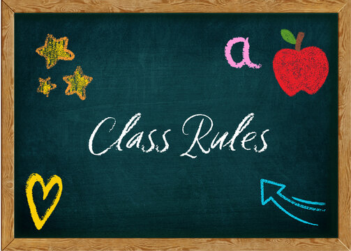 Class Rules &ndash; Chalkboard Design for Classroom, Education & Behavior Management

