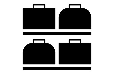 コインロッカー、荷物預かりを示すシンプルなアイコンイラスト