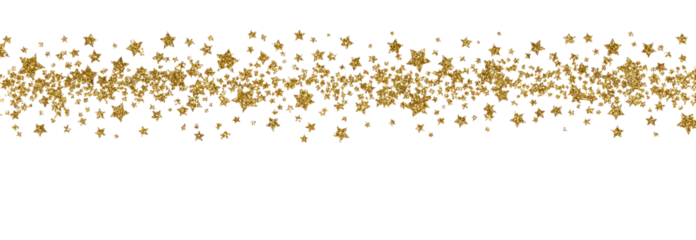 Gold-toned textured border with fragmented, glittering elements