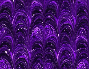 Abstract, dark purple marbled pattern with flowing, feather-like forms