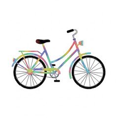 Fototapeta premium Oil pastel illustration of classic bicycle pedal bike