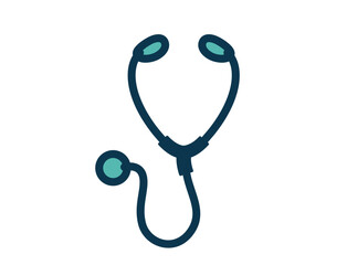 Simple, stylized illustration of a stethoscope, representing medical equipment used by healthcare professionals.