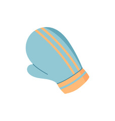 Flat boxing gloves sticker in bold design. Sport equipment for gym and workout activities. Essential accessory for a boxer or athlete, ideal fitness themes and training visuals.