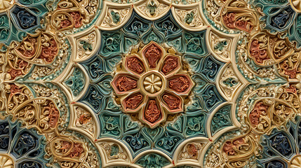Intricate Ornamental Ceiling A Detailed View of Architectural Design