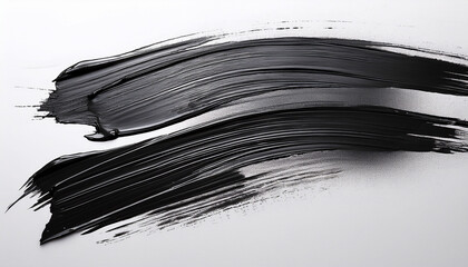 This Image Contains Two Prominent Black Paintbrush Strokes On A Transparent Background Ideal For Various Artistic And Design Purposes