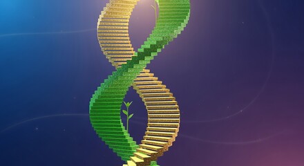 Obraz premium Abstract staircase forming a DNA helix, growth potential 