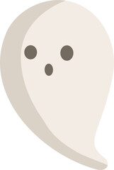 Simple cute Halloween Spooky Ghost flat vector illustration hand drawn 