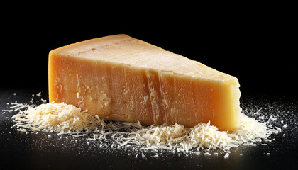 Piece Of A Parmesan And Grated Cheese