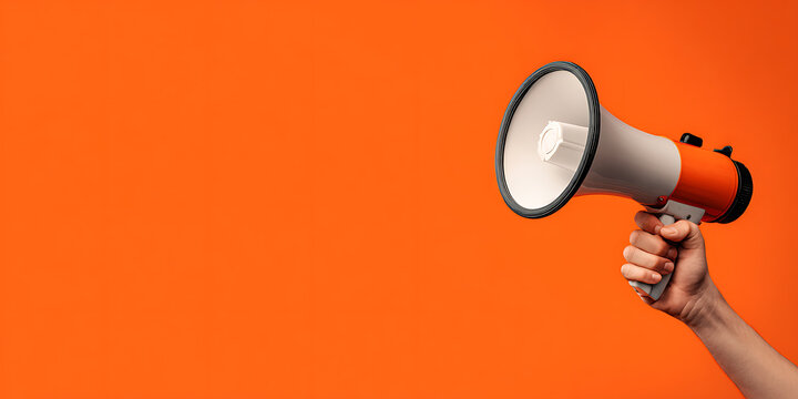 megaphone in hand