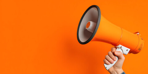 megaphone in hand